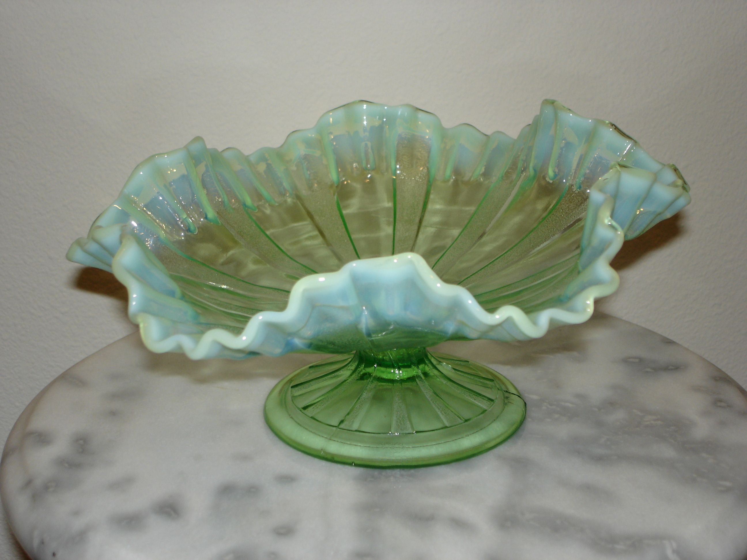 Jefferson Glass Popsicle Sticks Green Opalescent Novelty Bowl eBay