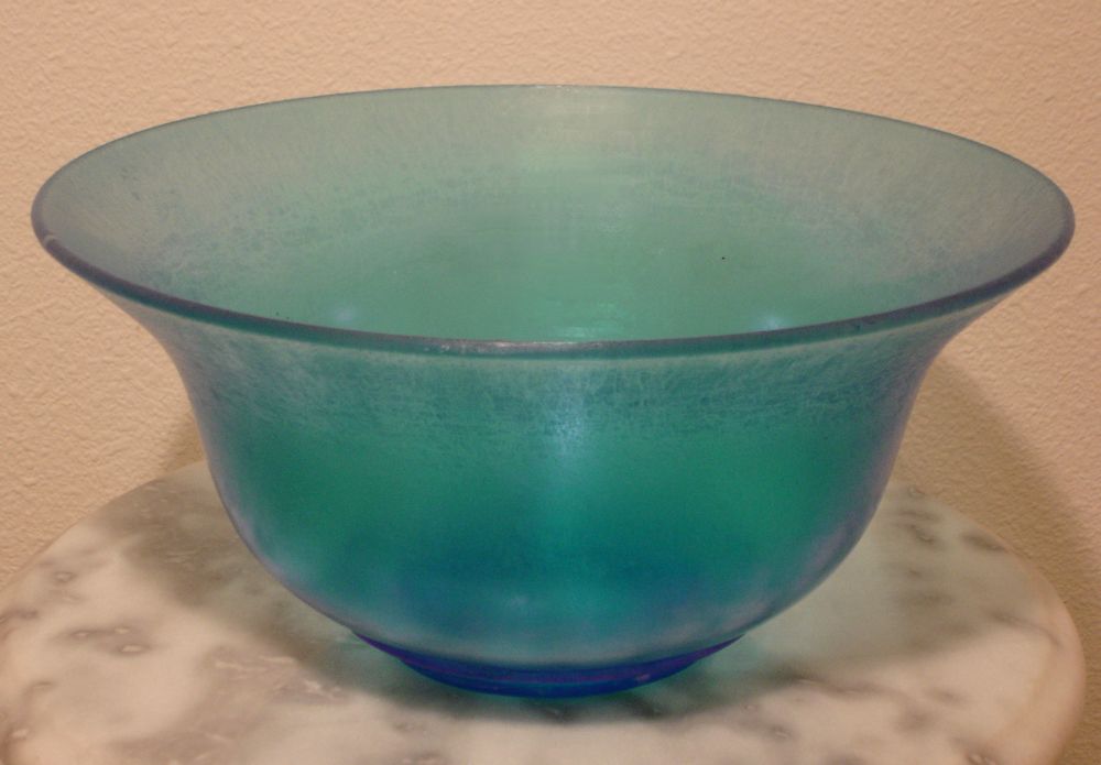Fenton Celest Blue Stretch Glass 10" Flared Salad Bowl eBay
