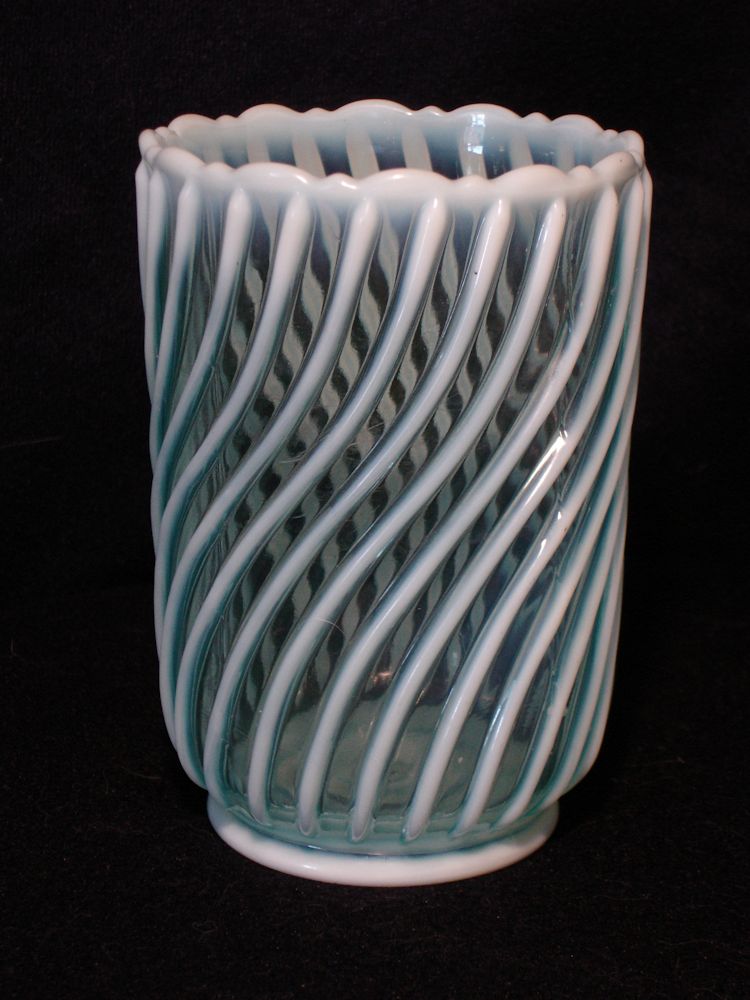 A J Beatty & Sons Beatty Swirl Blue Opalescent Celery Vase eBay