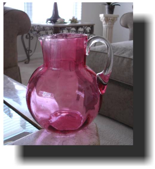 Victorian Cranberry Water Pitcher