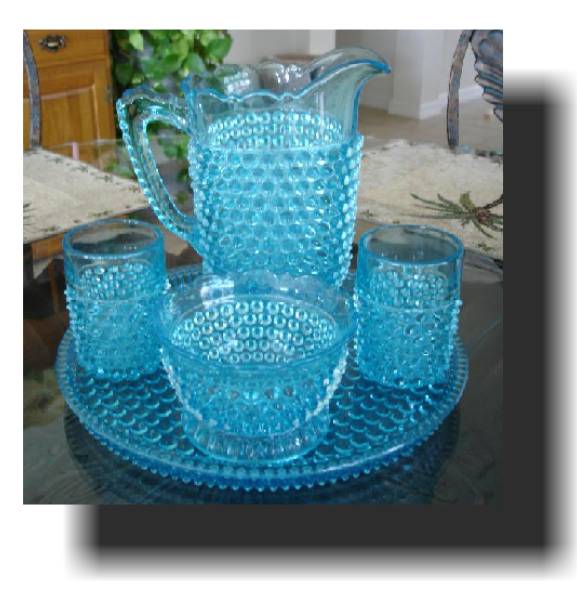 Hobnail and Thumbprint Base Water Set